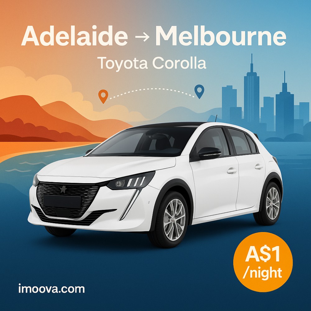 Toyota Corolla available for relocation from Adelaide to Melbourne