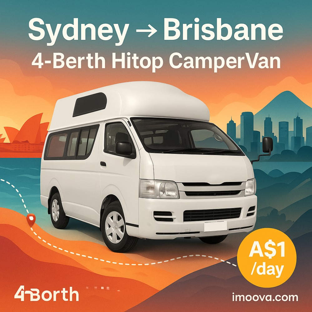 4-Berth Hitop CamperVan available for relocation from Sydney to Brisbane