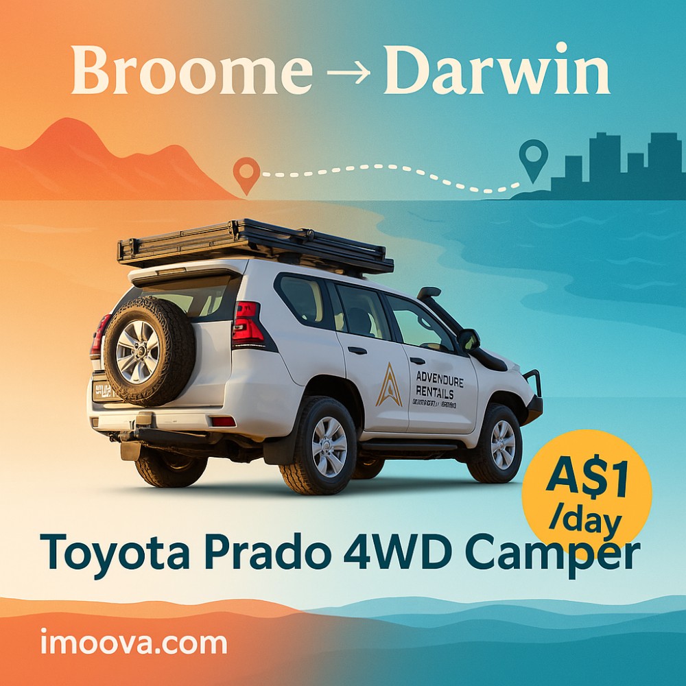 Toyota Prado 4WD Camper available for relocation from Broome to Darwin