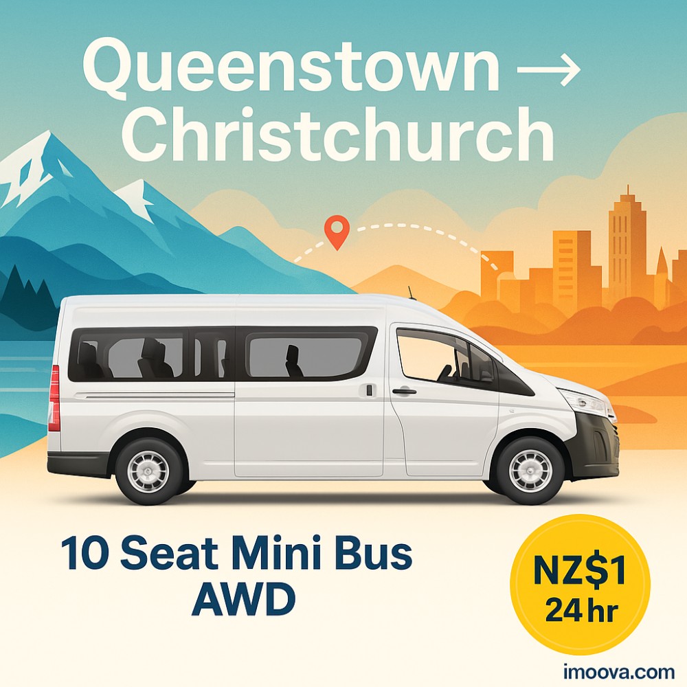 10 Seat Mini Bus AWD available for relocation from Queenstown to Christchurch