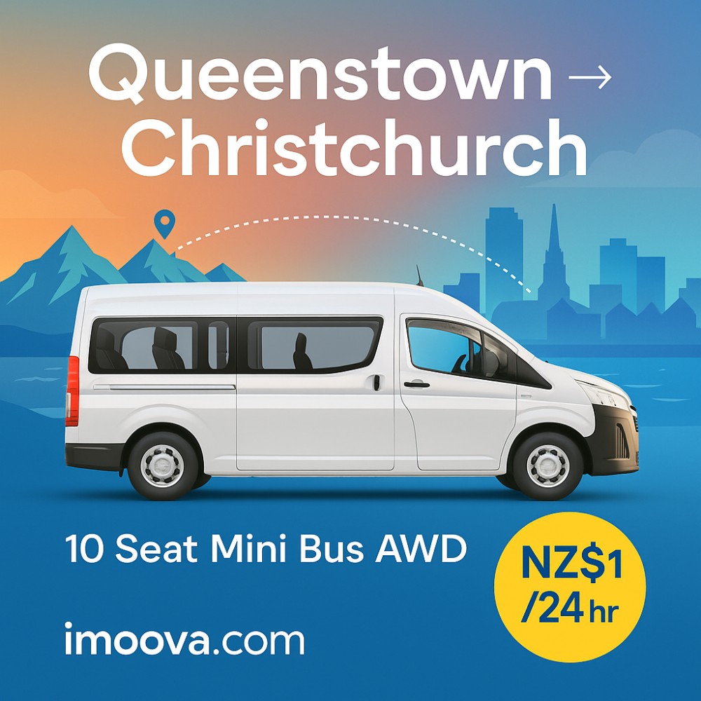 10 Seat Mini Bus AWD available for relocation from Queenstown to Christchurch