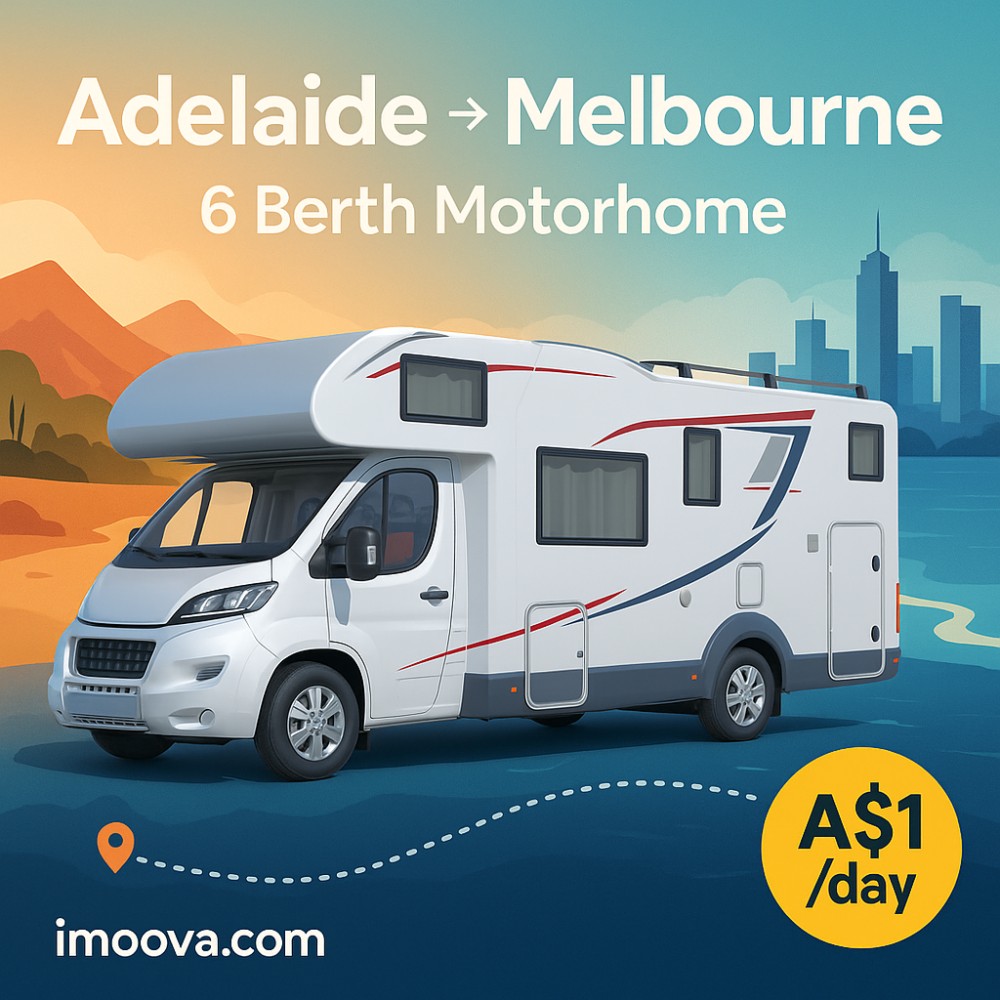 6 Berth Motorhome available for relocation from Adelaide to Melbourne