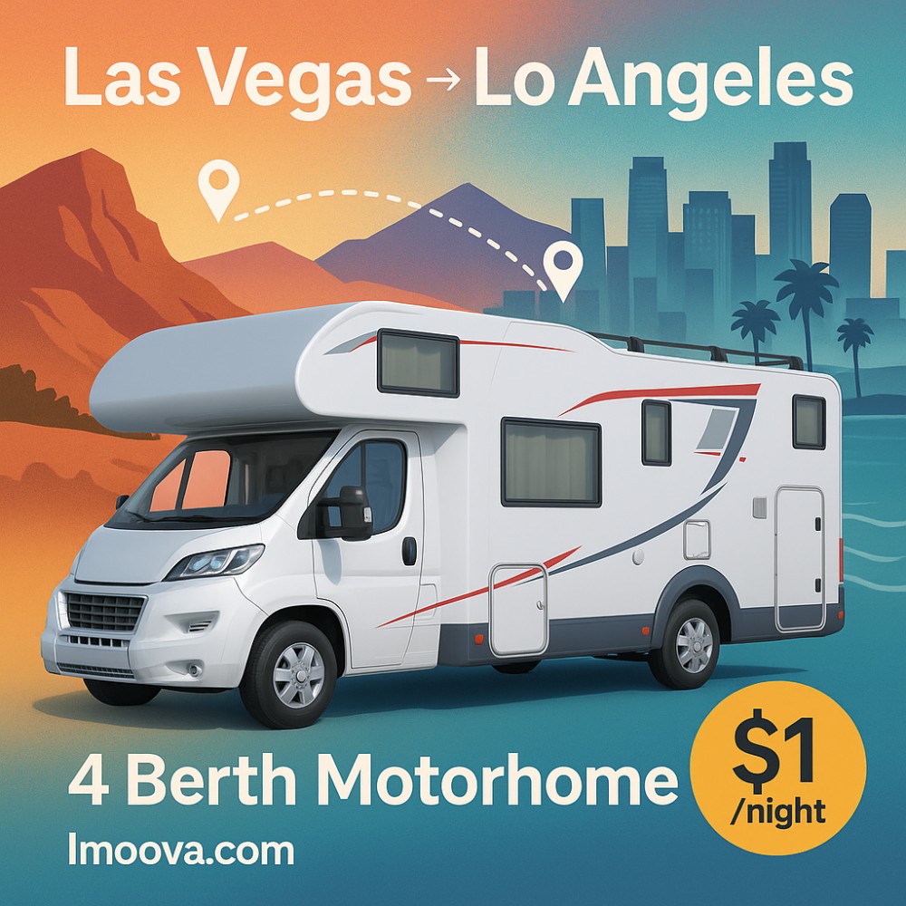4 Berth Motorhome available for relocation from Las Vegas to Los Angeles