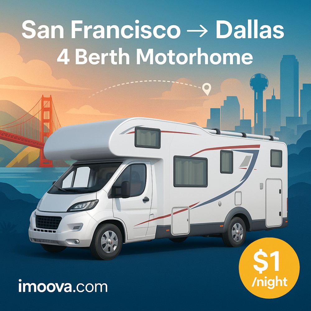 4 Berth Motorhome available for relocation from San Francisco to Dallas