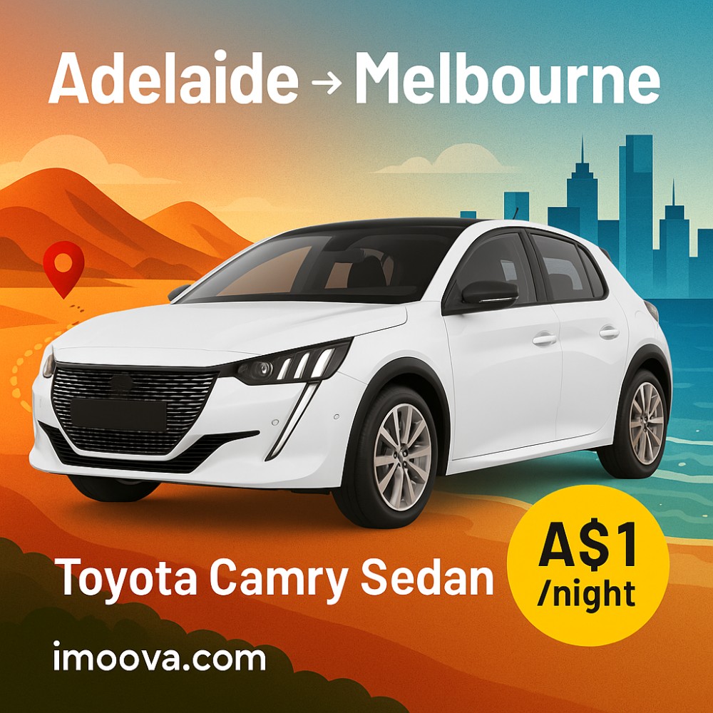 Toyota Camry Sedan available for relocation from Adelaide to Melbourne