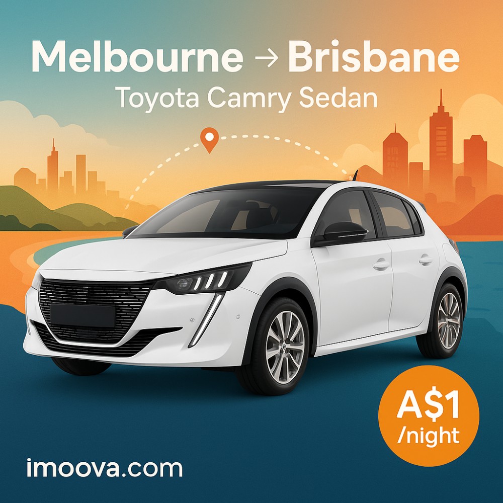 Toyota Camry Sedan available for relocation from Melbourne to Brisbane