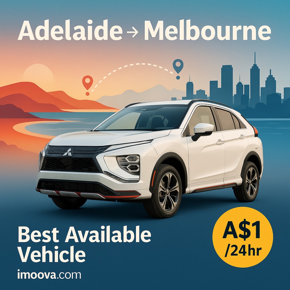 Best Available Vehicle available for relocation from Adelaide to Melbourne