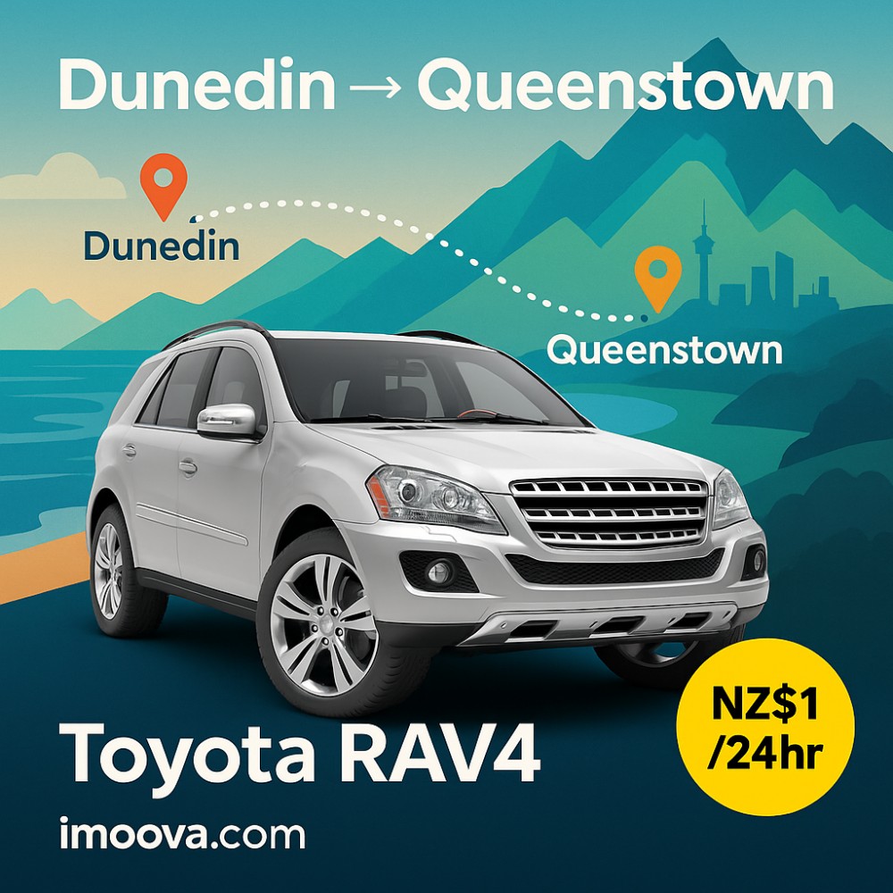 Toyota RAV4 available for relocation from Dunedin to Queenstown