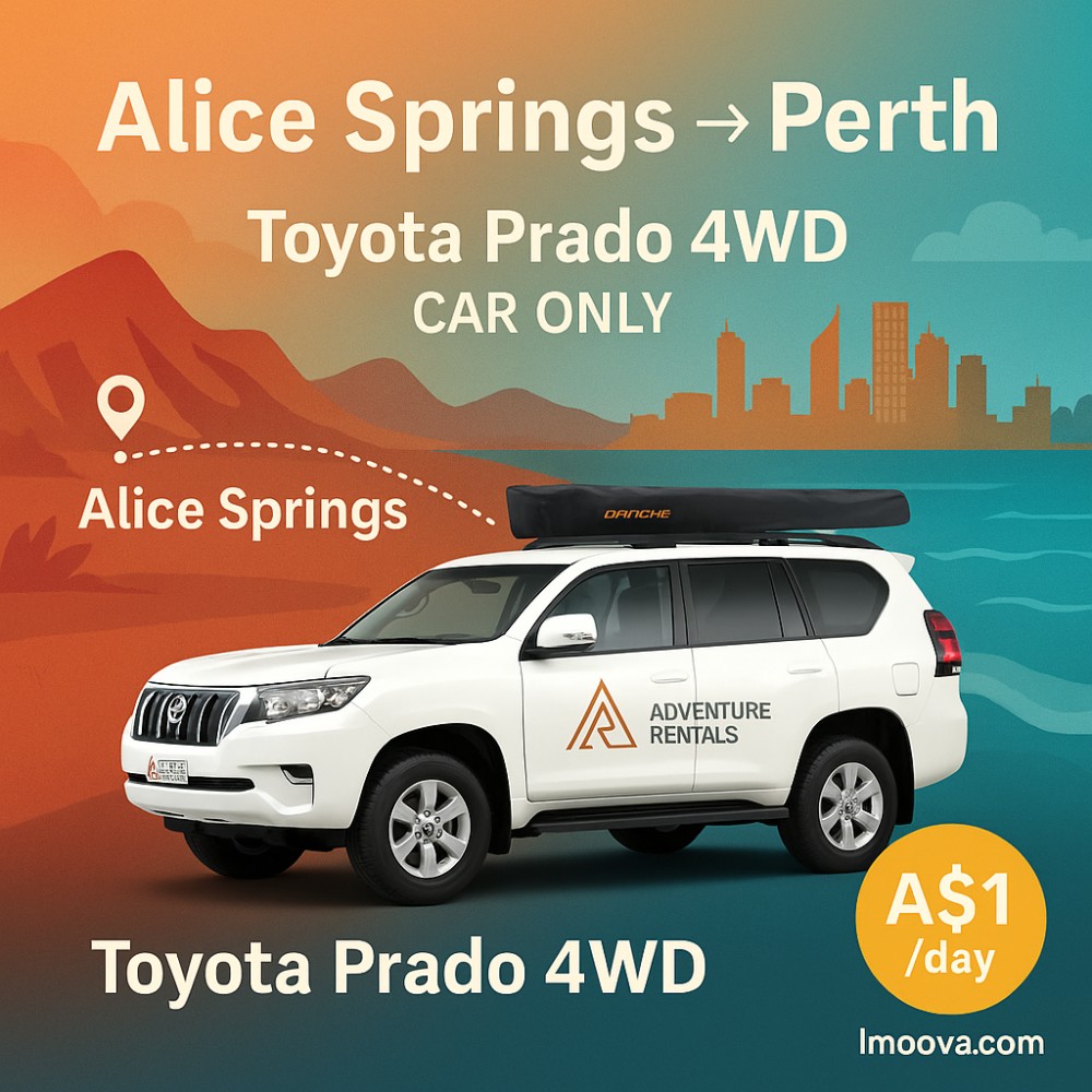Toyota Prado 4WD CAR ONLY available for relocation from Alice Springs to Perth