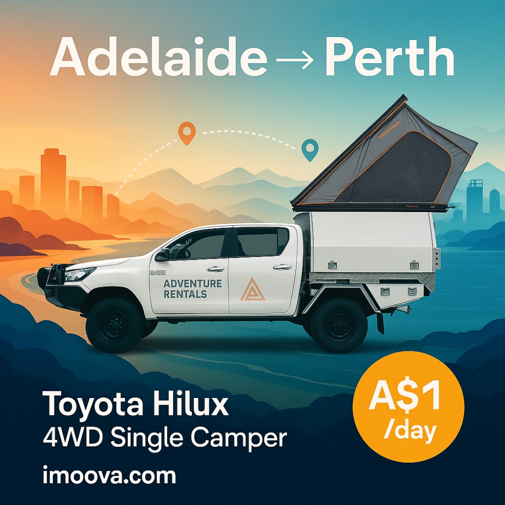 Toyota Hilux 4WD Single Camper available for relocation from Adelaide to Perth
