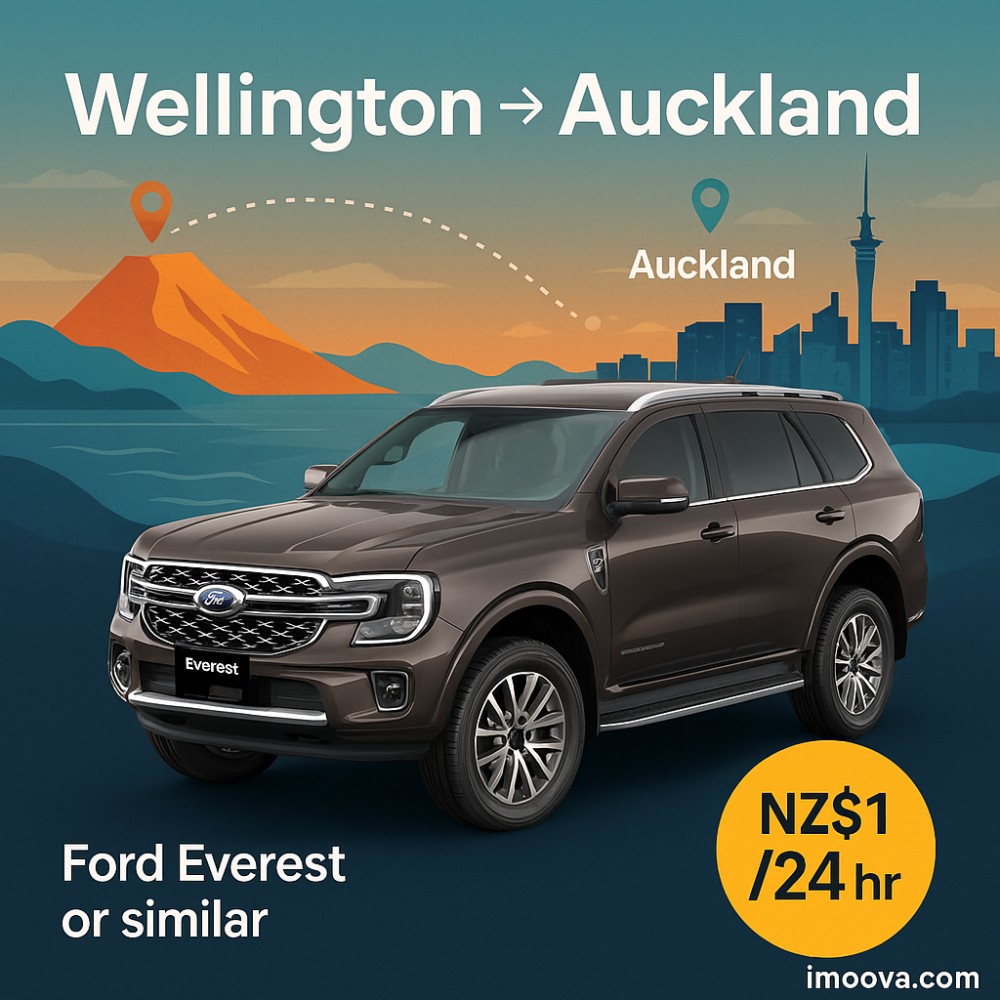 Ford Everest or simialr available for relocation from Wellington to Auckland