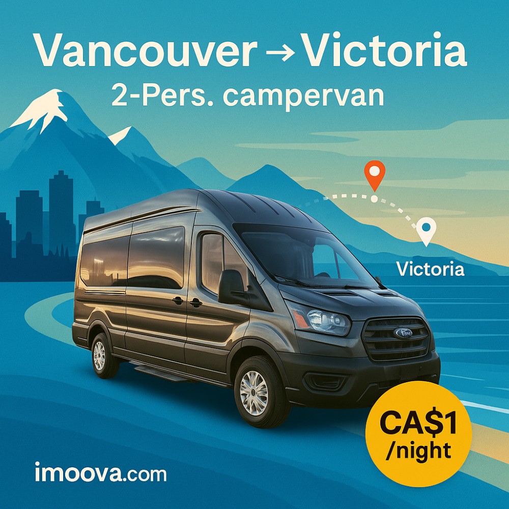2-Pers. campervan available for relocation from Vancouver to Victoria