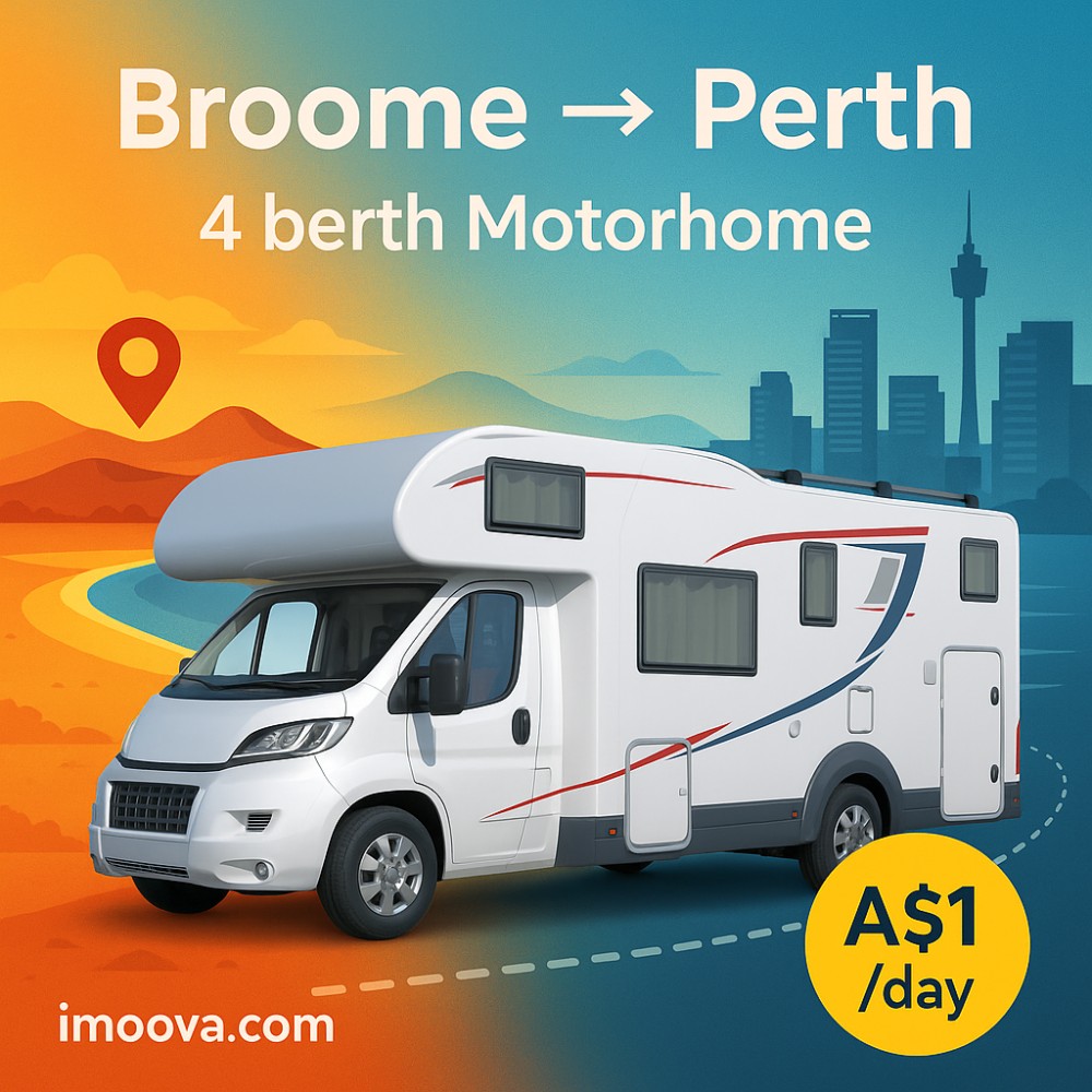 4 berth Motorhome available for relocation from Broome to Perth