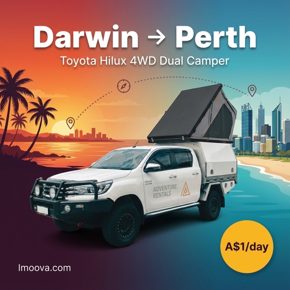 Toyota Hilux 4WD Dual Camper available for relocation from Darwin to Perth