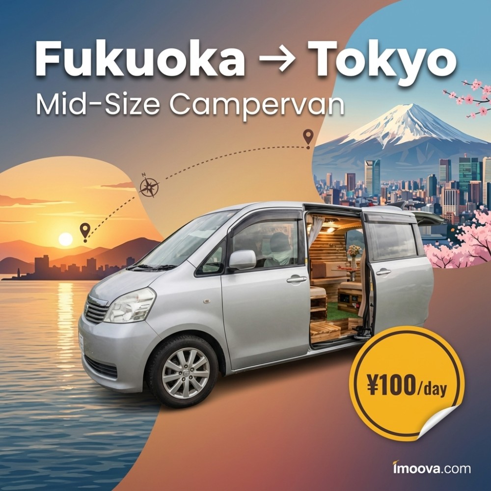Mid-Size Campervan available for relocation from Fukuoka to Tokyo