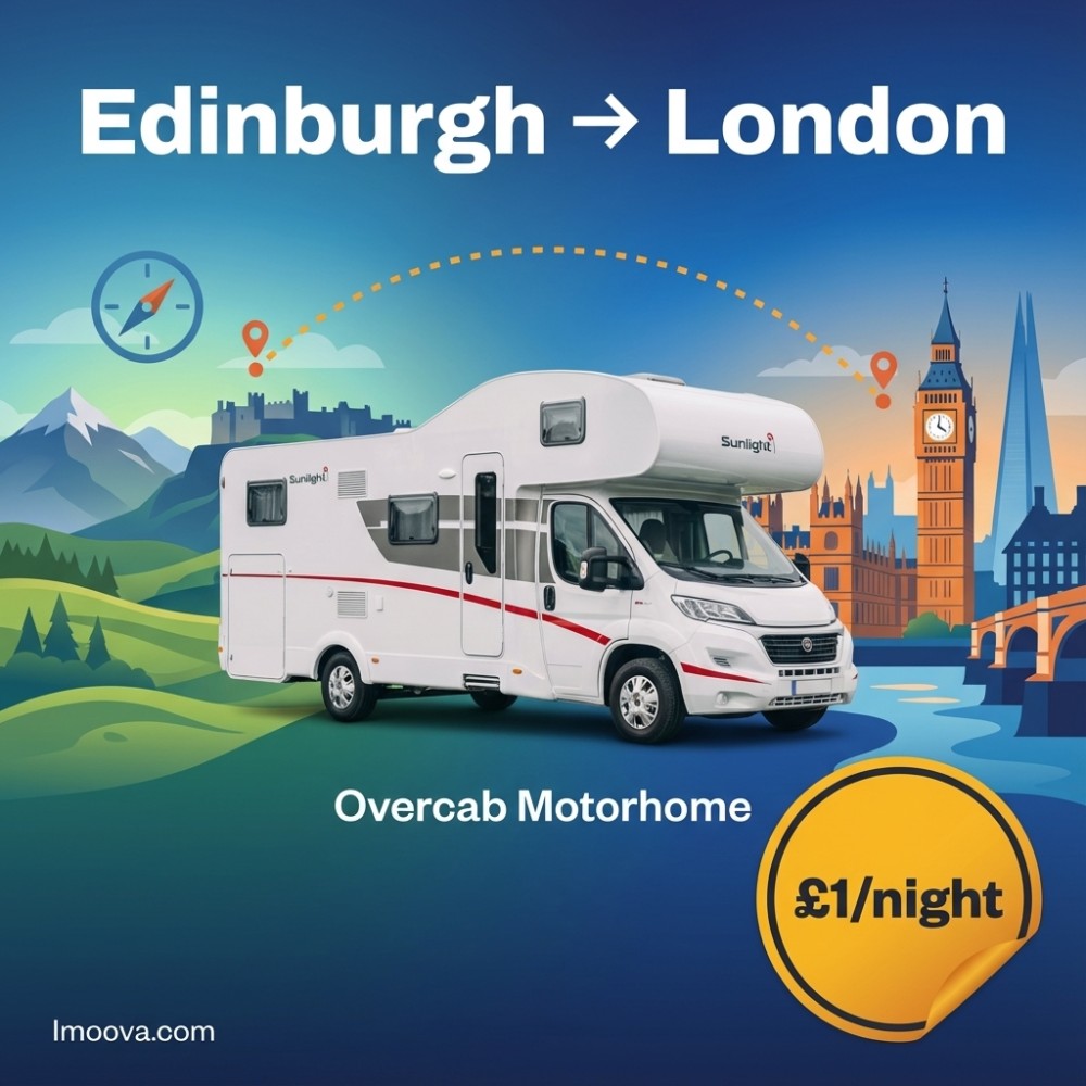 Overcab Motorhome available for relocation from Edinburgh to London