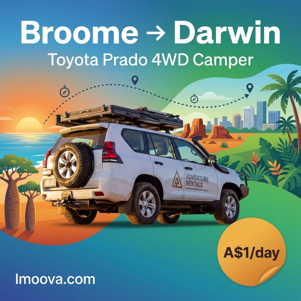Toyota Prado 4WD Camper available for relocation from Broome to Darwin