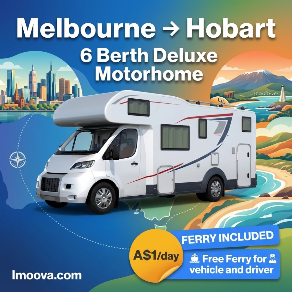 6 Berth Deluxe Motorhome available for relocation from Melbourne to Hobart