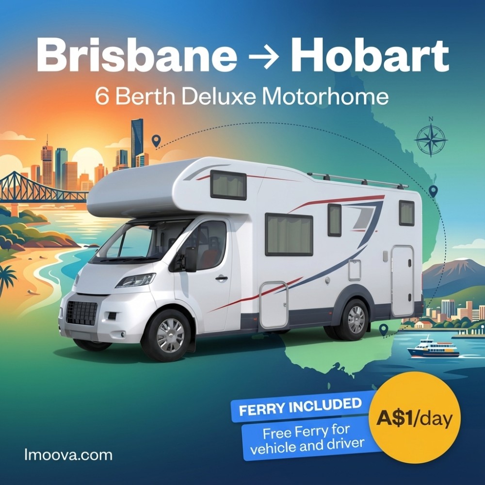 6 Berth Deluxe Motorhome available for relocation from Brisbane to Hobart