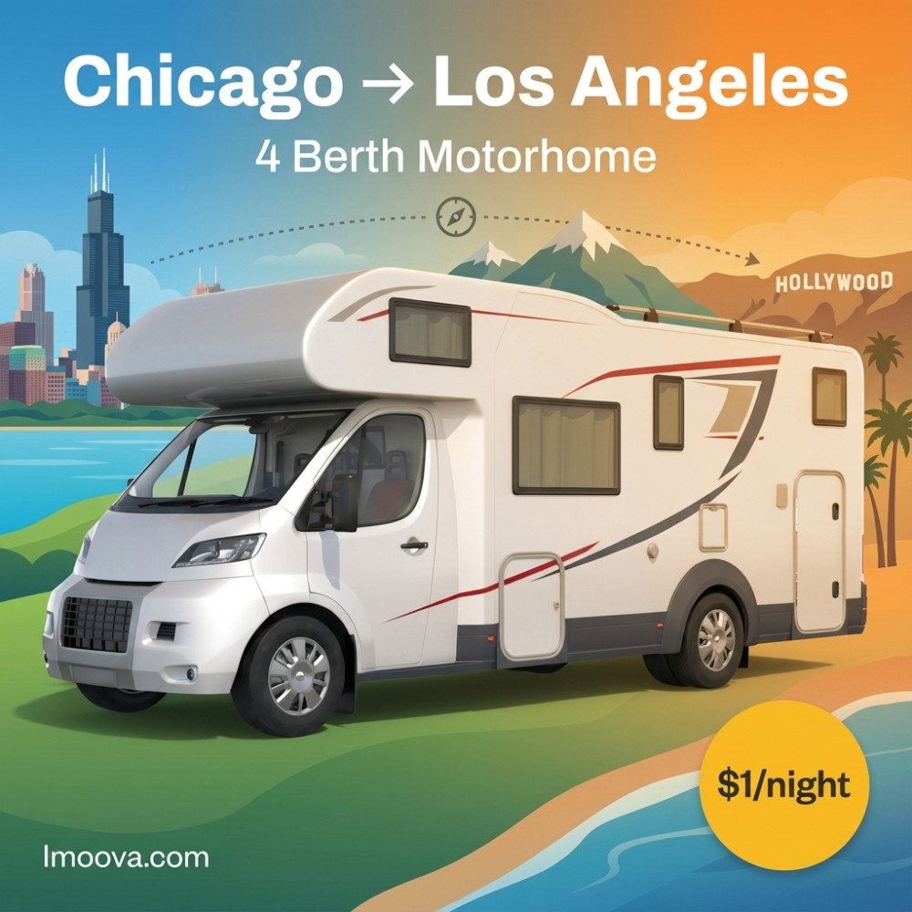 4 Berth Motorhome available for relocation from Chicago to Los Angeles