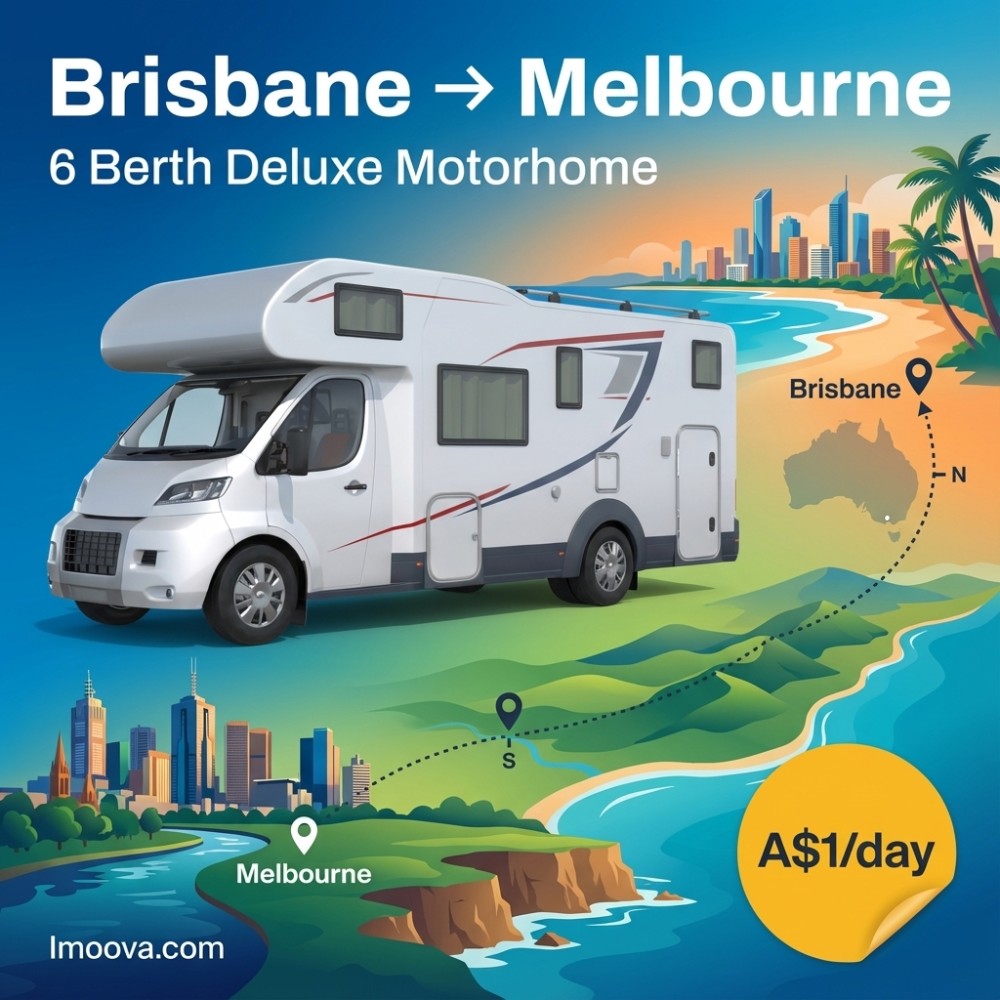 6 Berth Deluxe Motorhome available for relocation from Brisbane to Melbourne