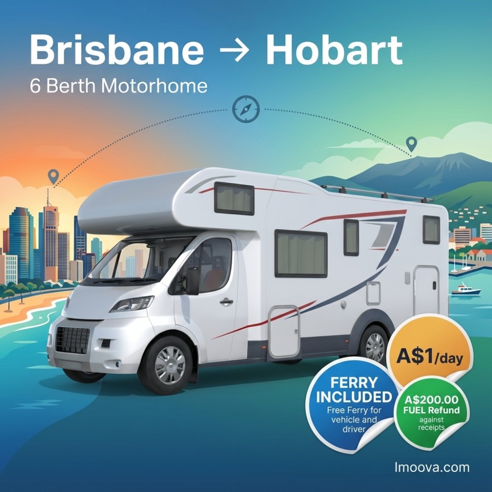 6 Berth Motorhome available for relocation from Brisbane to Hobart