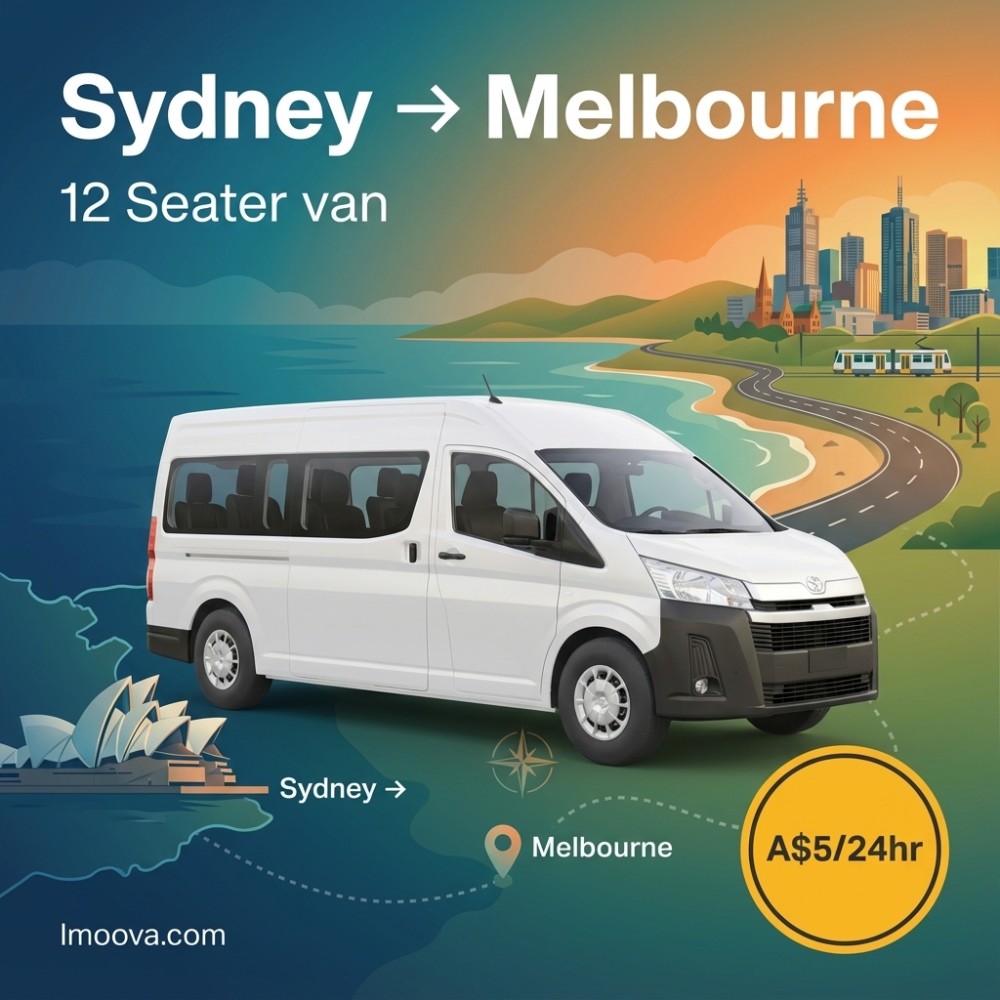 12 Seater van available for relocation from Sydney to Melbourne