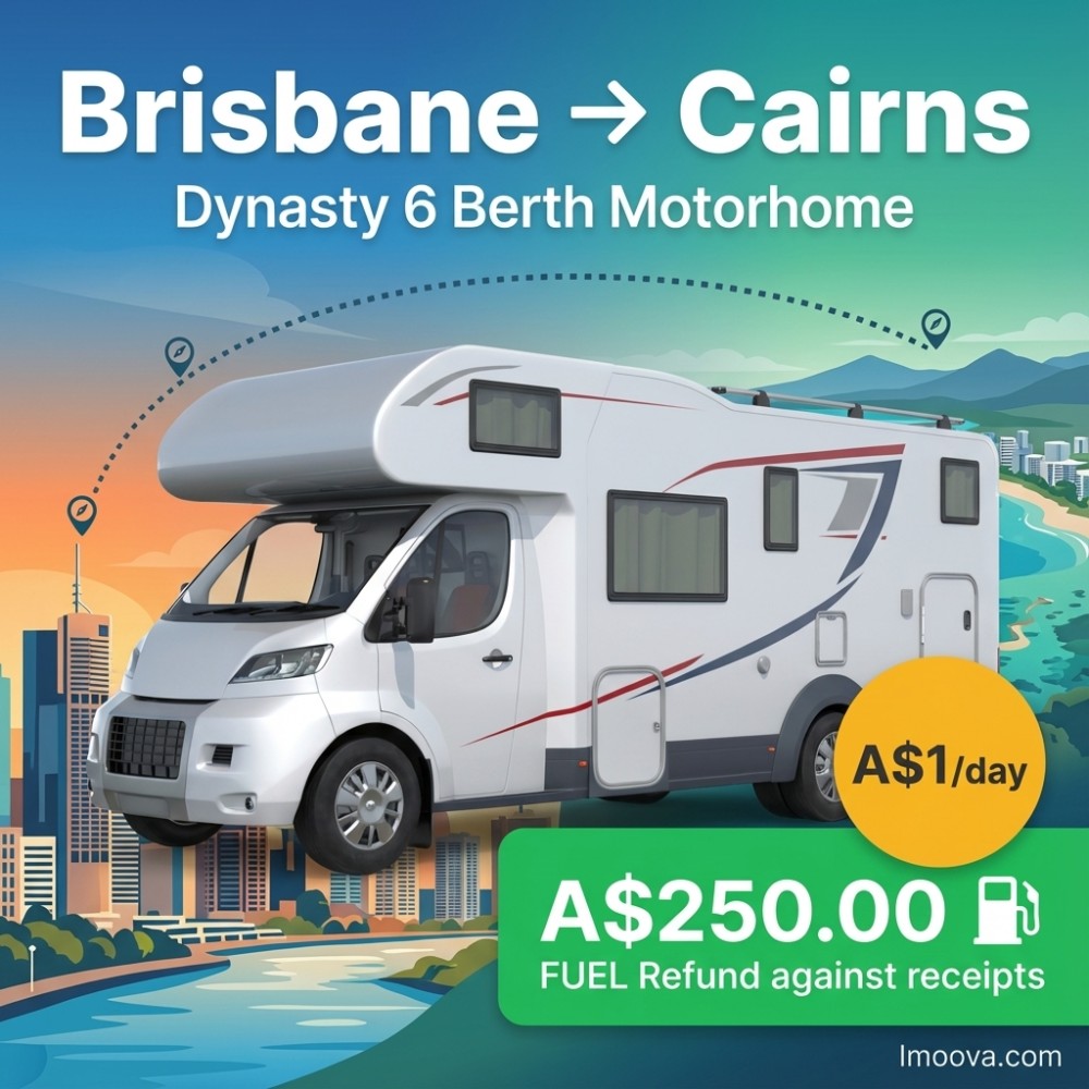 Dynasty 6 Berth Motorhome available for relocation from Brisbane to Cairns