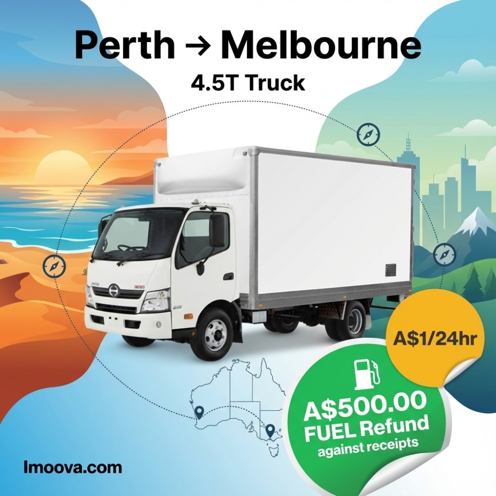 4.5T Truck available for relocation from Perth to Melbourne