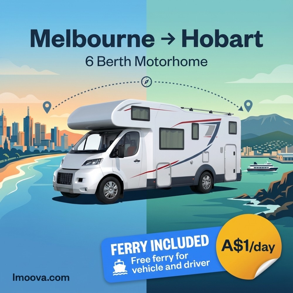 6 Berth Motorhome available for relocation from Melbourne to Hobart