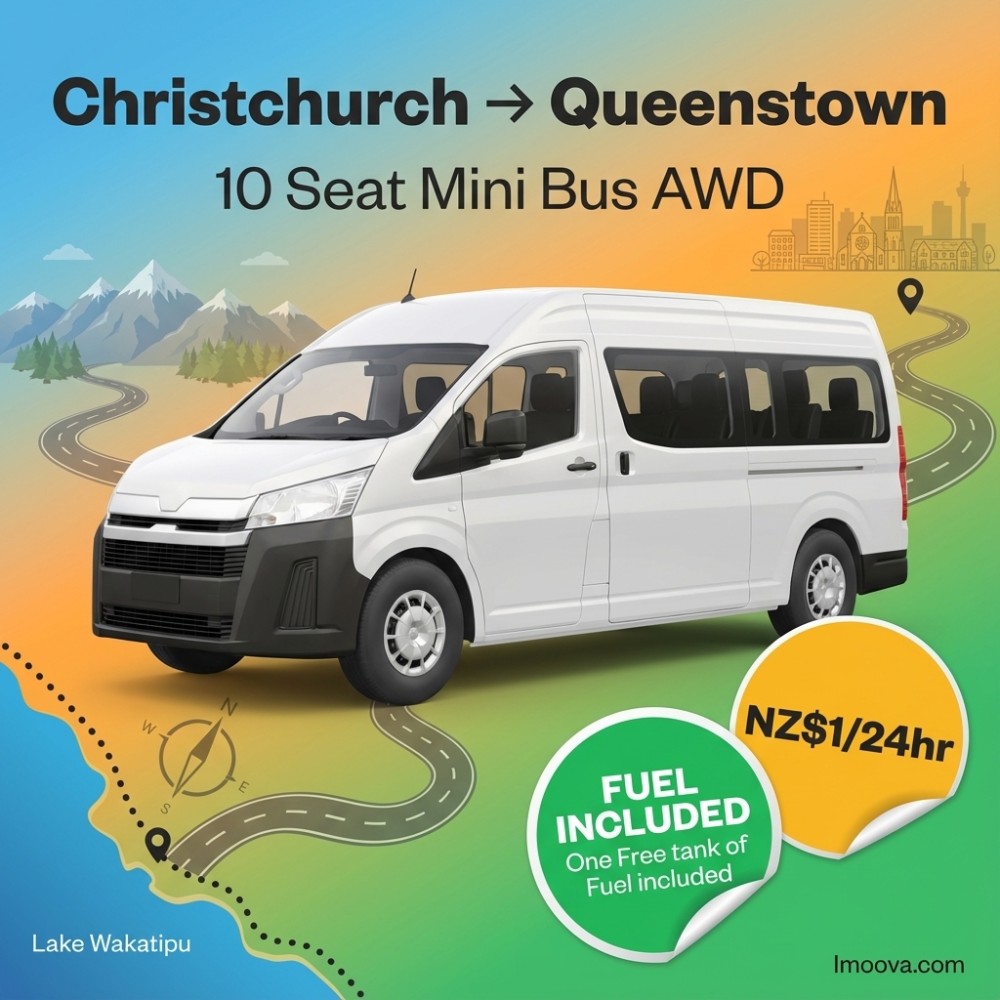 10 Seat Mini Bus AWD available for relocation from Christchurch to Queenstown