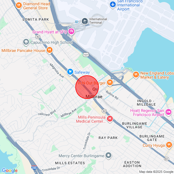 Map of pickup location at San Francisco (from 12/08/25)