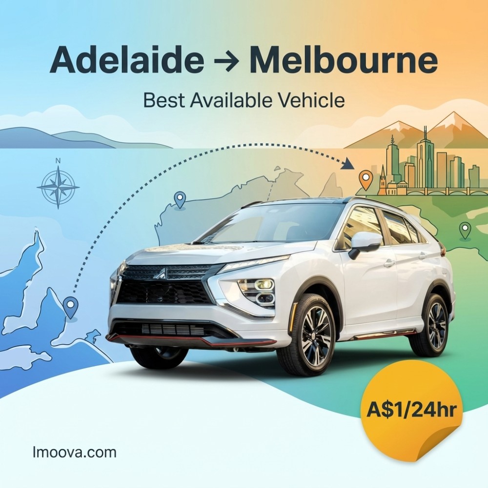 Best Available Vehicle available for relocation from Adelaide to Melbourne