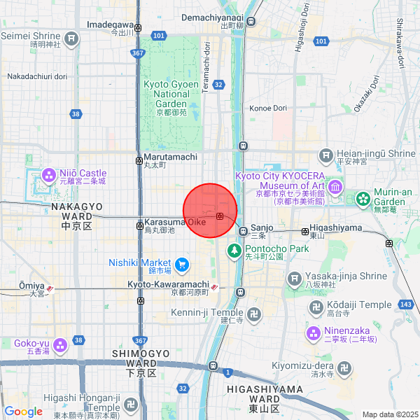 map of delivery location