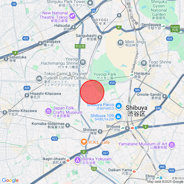 map of delivery location