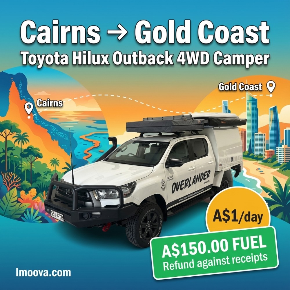 Toyota Hilux Outback 4WD Camper available for relocation from Cairns to Gold Coast