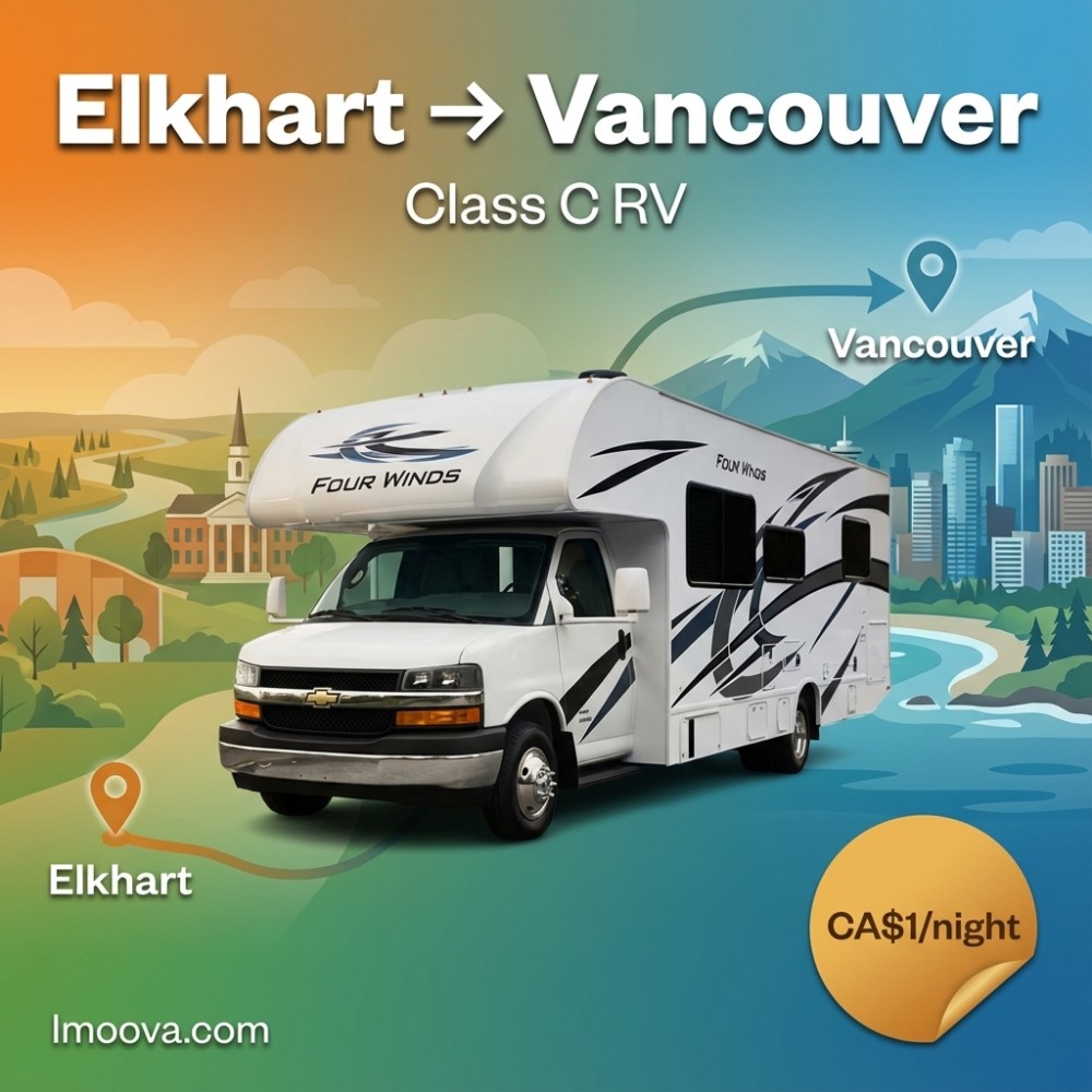 Class C RV available for relocation from Elkhart to Vancouver