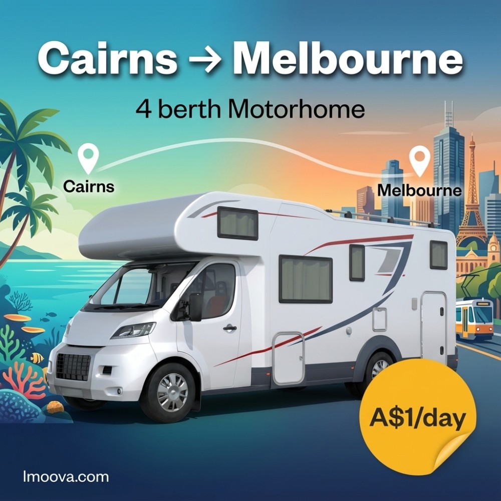 4 berth Motorhome available for relocation from Cairns to Melbourne