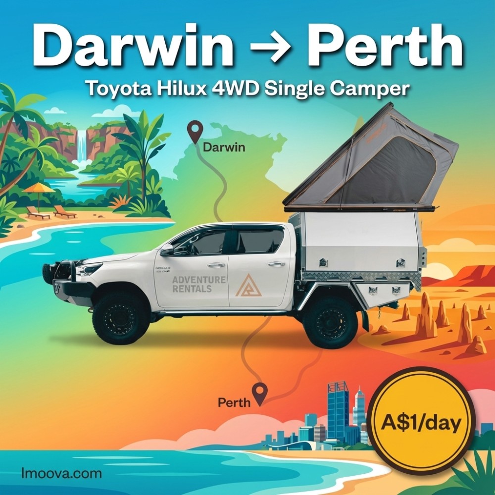 Toyota Hilux 4WD Single Camper available for relocation from Darwin to Perth