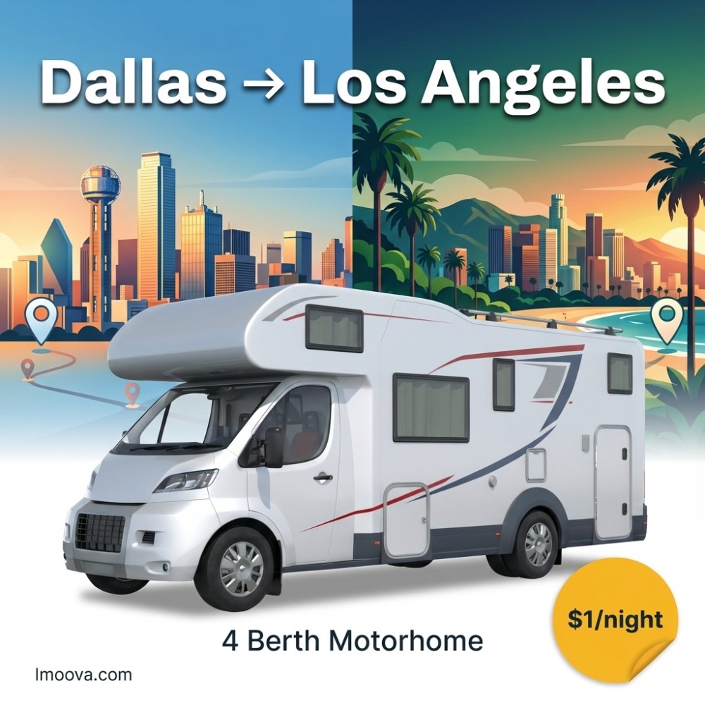 4 Berth Motorhome available for relocation from Dallas to Los Angeles