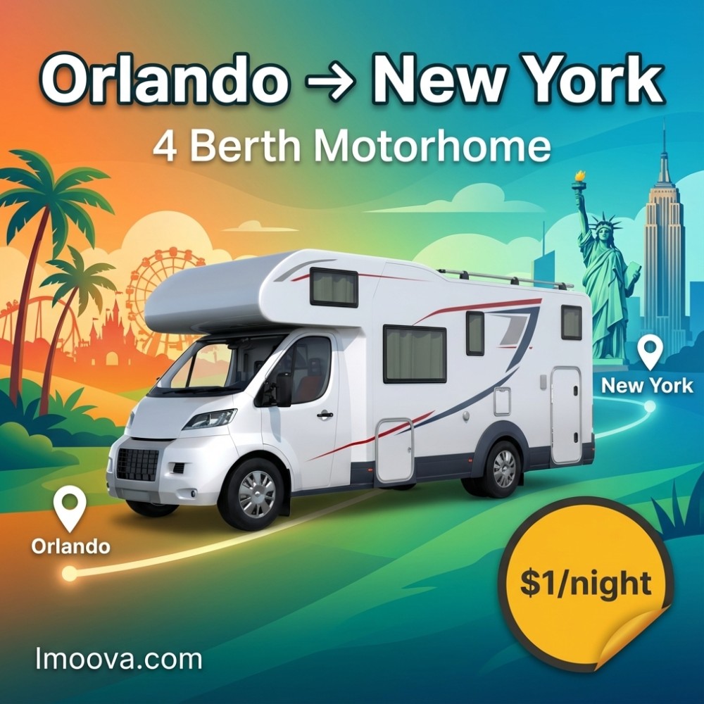 4 Berth Motorhome available for relocation from Orlando to New York