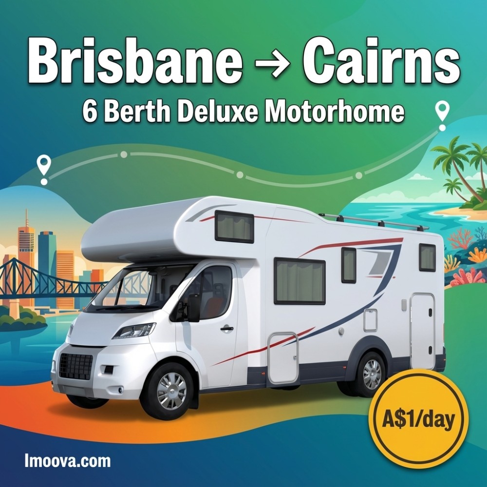 6 Berth Deluxe Motorhome available for relocation from Brisbane to Cairns