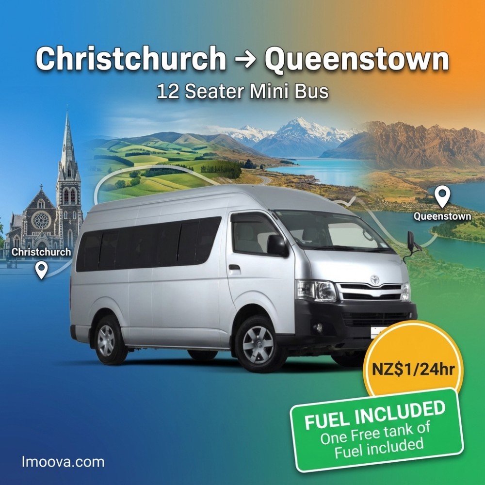 12 Seater Mini Bus available for relocation from Christchurch to Queenstown