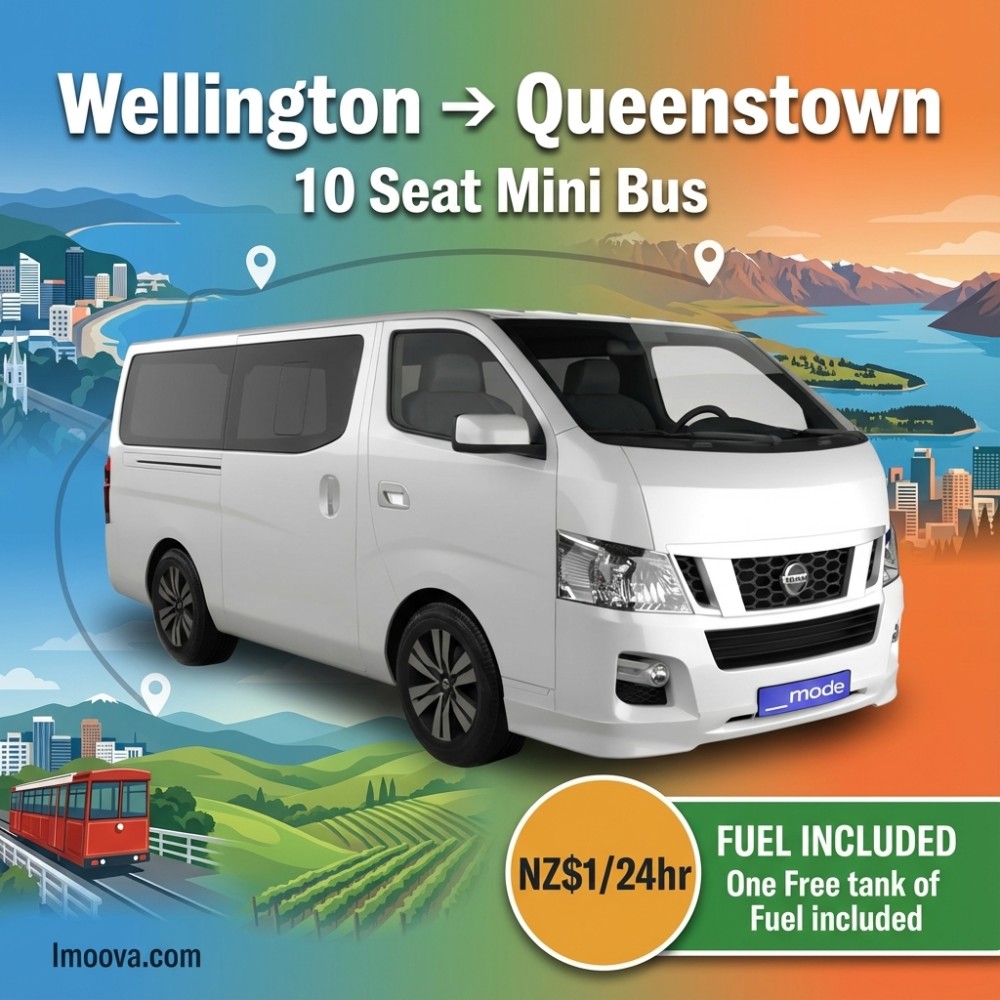 10 Seat Mini Bus - Wellington to Queenstown