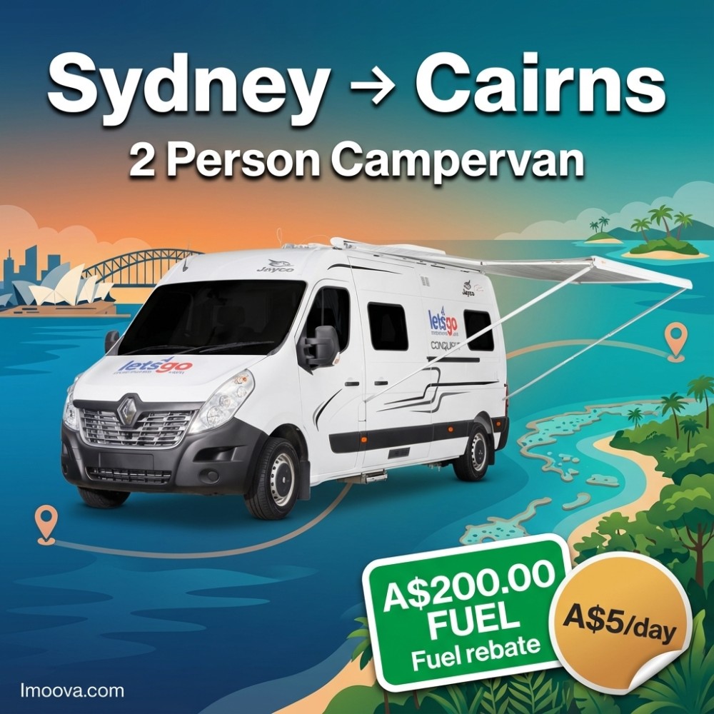2 Person Campervan available for relocation from Sydney to Cairns