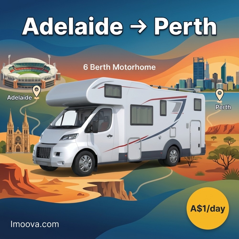 6 Berth Motorhome available for relocation from Adelaide to Perth