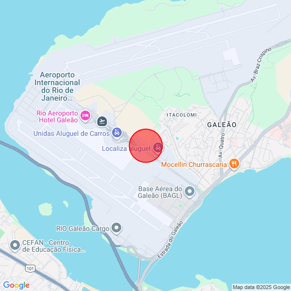 Map of dropoff location at Rio de Janeiro