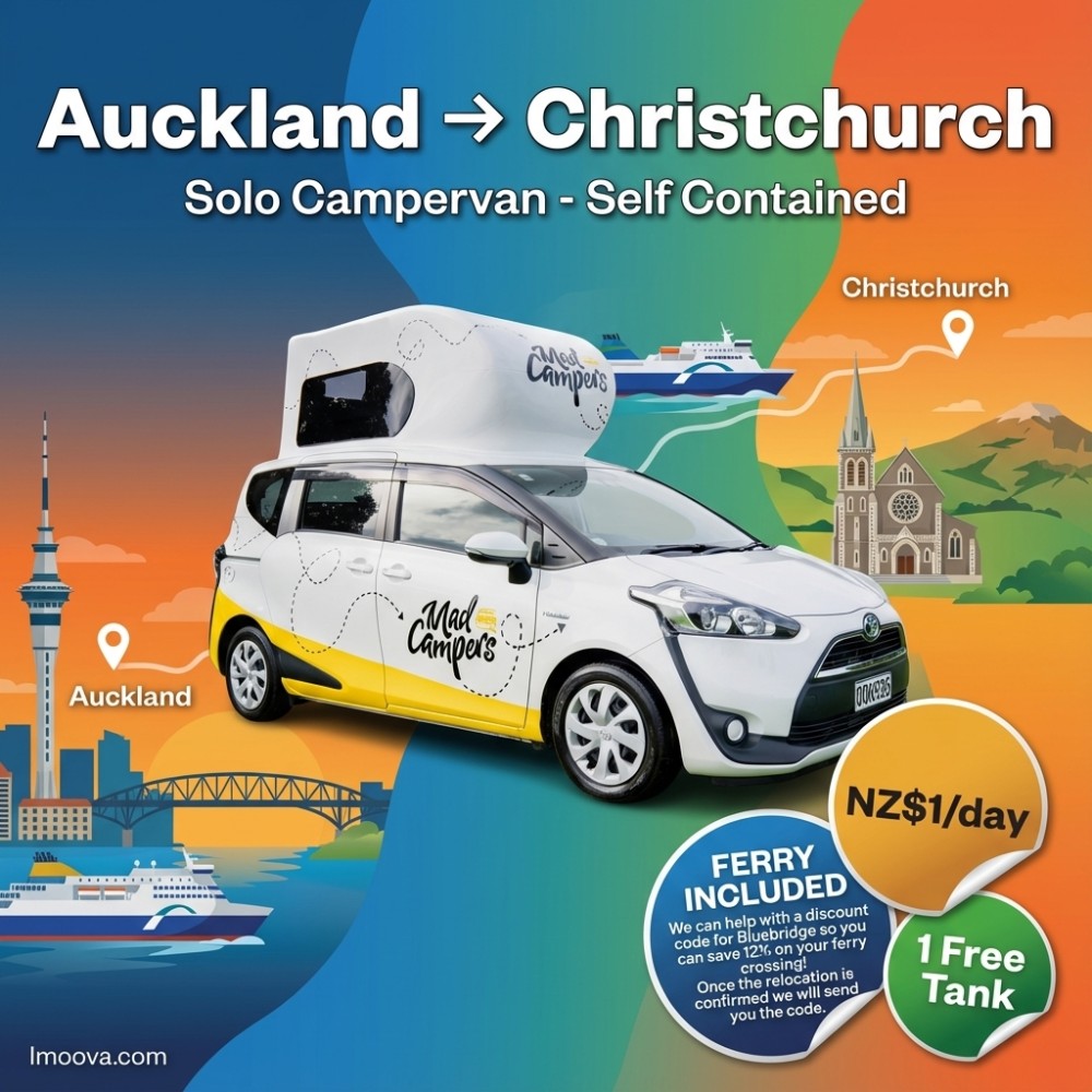 Solo Campervan - Self Contained - Auckland to Christchurch