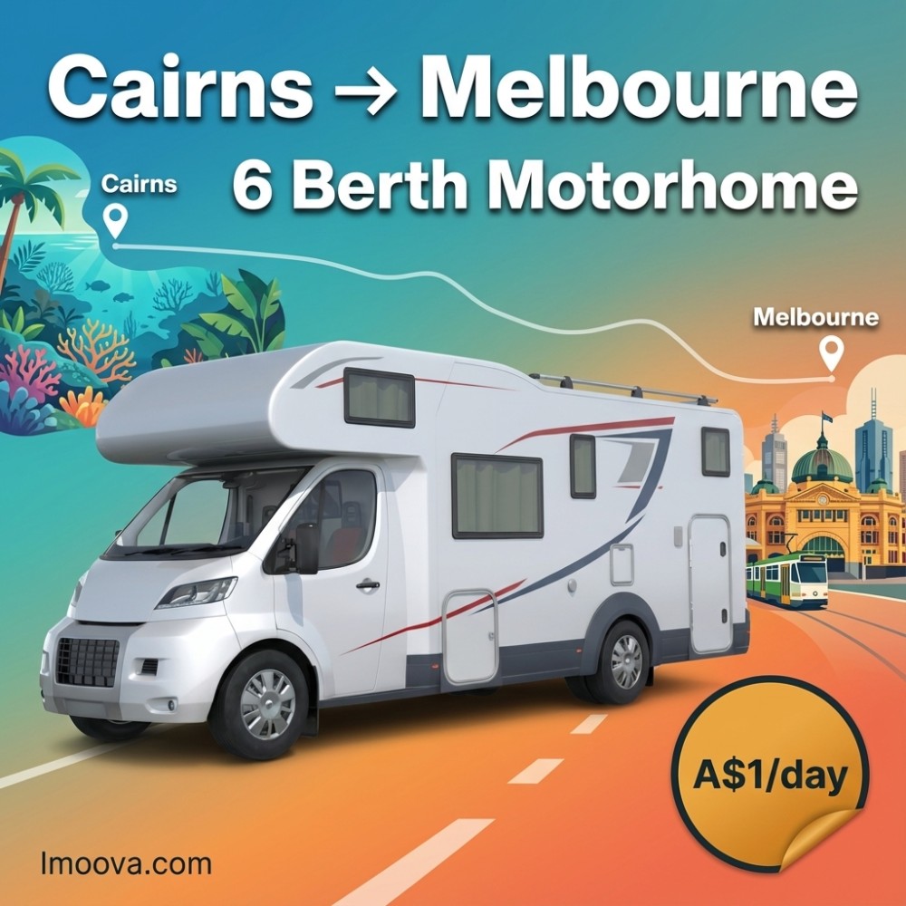 6 Berth Motorhome available for relocation from Cairns to Melbourne