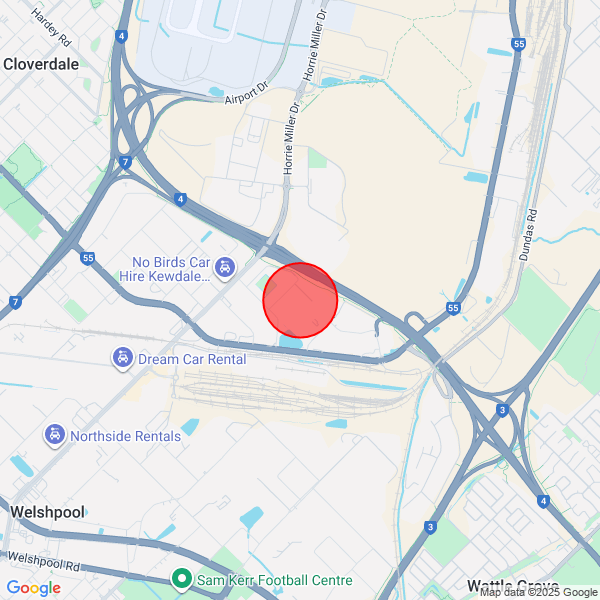 Map of dropoff location at Perth